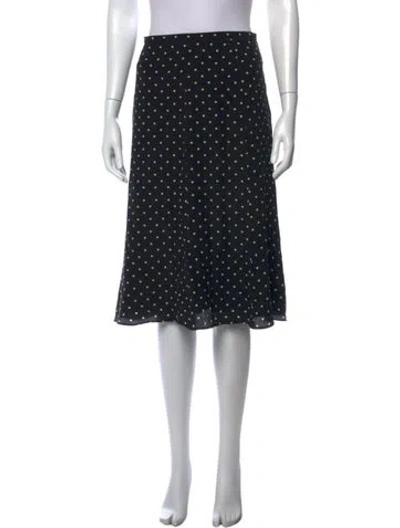 Pre-owned Max Mara Silk Midi Length Skirt In Black
