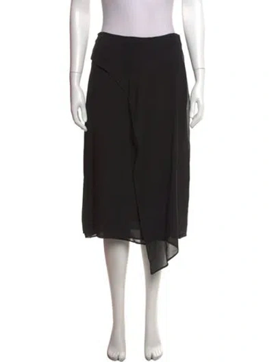 Pre-owned Max Mara Silk Midi Length Skirt In Black