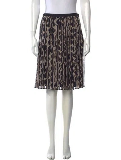 Pre-owned Max Mara Silk Midi Length Skirt In Black/neutrals
