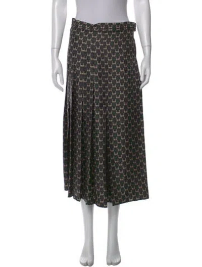 Pre-owned Max Mara Silk Midi Length Skirt In Gray