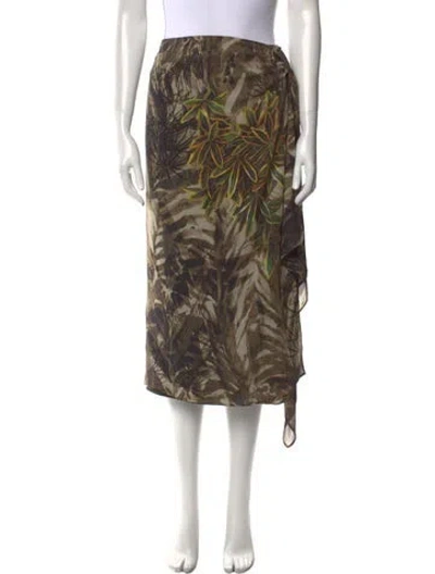 Pre-owned Max Mara Silk Midi Length Skirt In Multi