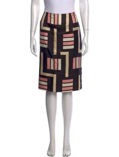 Pre-owned Max Mara Silk Midi Length Skirt In Multi