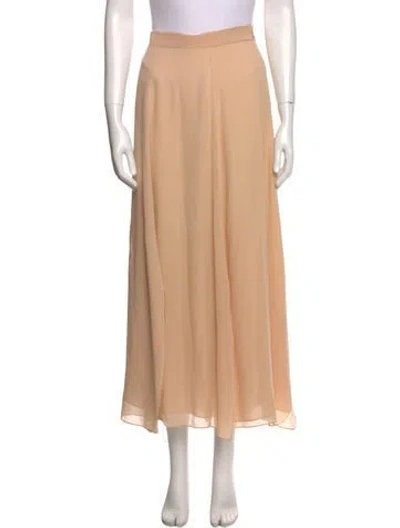 Pre-owned Max Mara Silk Midi Length Skirt In Neutral