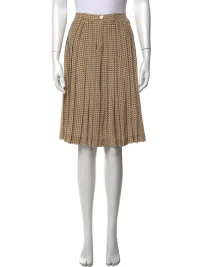Pre-owned Max Mara Silk Midi Length Skirt In Neutral