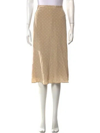 Pre-owned Max Mara Silk Midi Length Skirt In Neutrals