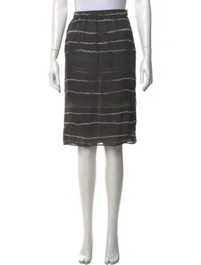 Pre-owned Max Mara Silk Midi Length Skirt W/ Tags In Grey