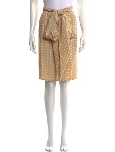 Pre-owned Max Mara Silk Midi Length Skirt In Yellow