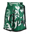 Max Mara Silk Midi Skirt In Green