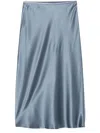 Max Mara Carnet Silk Satin Midi Skirt In Blue