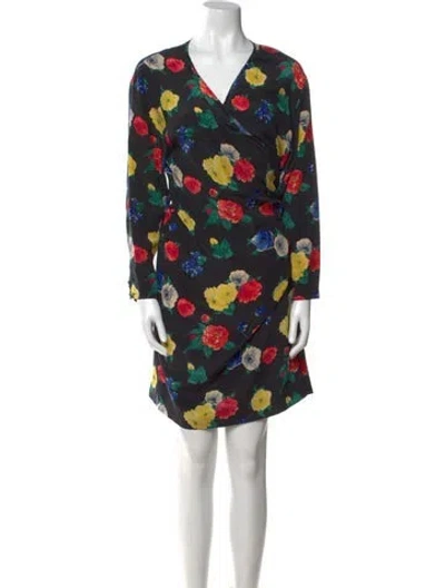 Pre-owned Max Mara Silk Mini Dress In Black