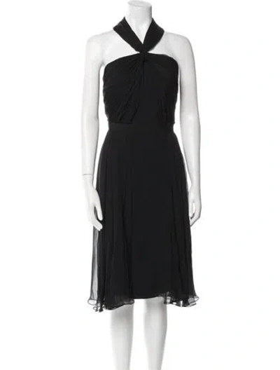 Pre-owned Max Mara Silk Mini Dress In Black