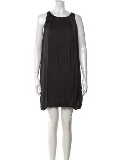 Pre-owned Max Mara Silk Mini Dress In Black