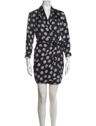 Pre-owned Max Mara Silk Mini Dress In Blue