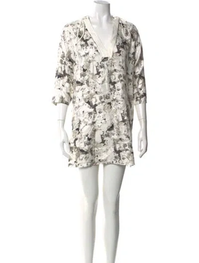 Pre-owned Max Mara Silk Mini Dress In Neutral