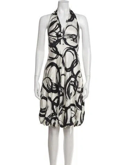 Pre-owned Max Mara Silk Mini Dress In Neutrals