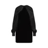 Max Mara Silk Mini Dress With Elegant Cape Detail And Puff Sleeves In Black