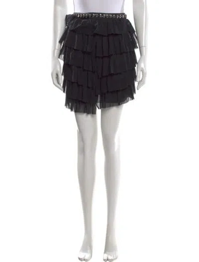 Pre-owned Max Mara Silk Mini Skirt In Black