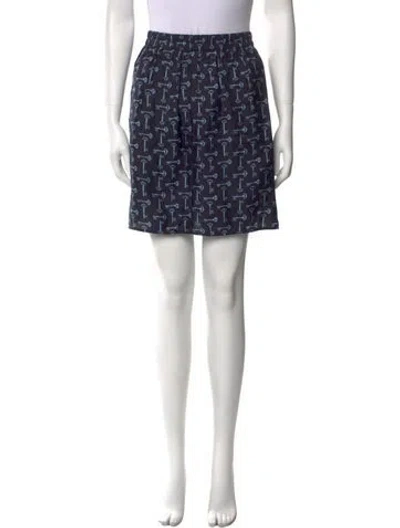 Pre-owned Max Mara Silk Mini Skirt In Blue