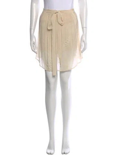 Pre-owned Max Mara Silk Mini Skirt In Neutral