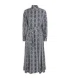 Max Mara Silk Monogram Midi Shirt Dress In Black