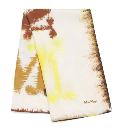 Max Mara Silk Monogram Scarf In Multi
