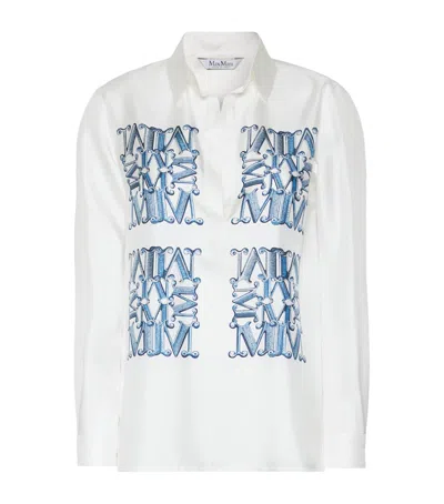 Max Mara Silk Monogram Shirt In Multi