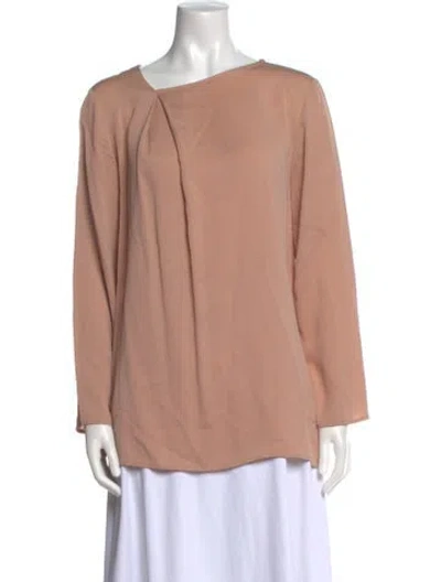 Pre-owned Max Mara Silk One-shoulder Blouse In Pink