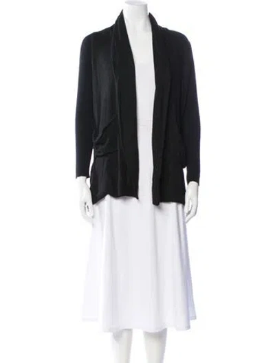 Pre-owned Max Mara Silk Open Front Sweater In Black