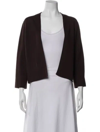 Pre-owned Max Mara Silk Open Front Sweater In Black