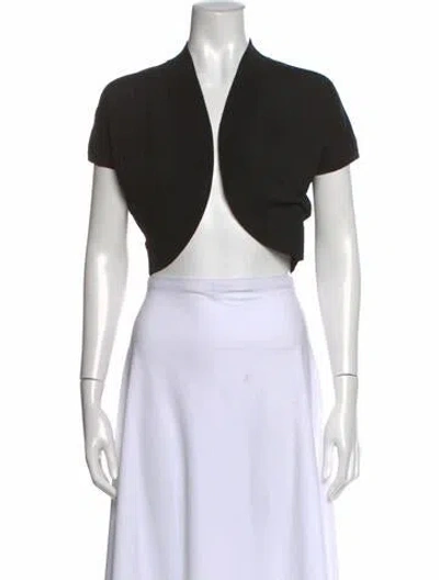 Pre-owned Max Mara Silk Open Front Sweater In Black