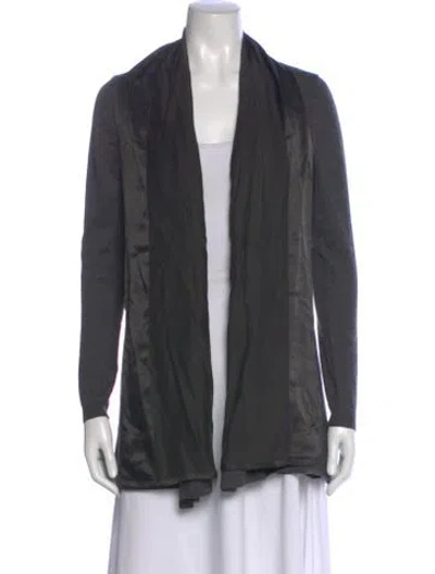 Pre-owned Max Mara Silk Open Front Sweater In Gray