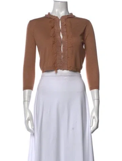 Pre-owned Max Mara Silk Open Front Sweater In Neutrals