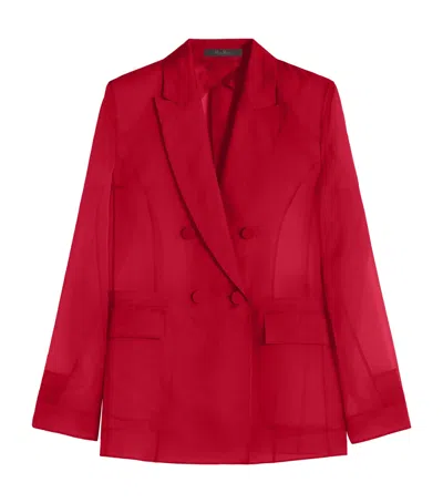 Max Mara Silk Organza Blazer In Brown