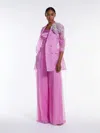 Max Mara Silk Organza Double-breasted Blazer In Peony