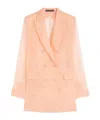 Max Mara Silk Organza Double-breasted Blazer In Rose Gold