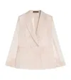 Max Mara Silk Organza Double-breasted Blazer In Pink