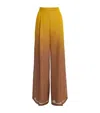 Max Mara Baffo Silk Trousers With Shaded Effect In Gold