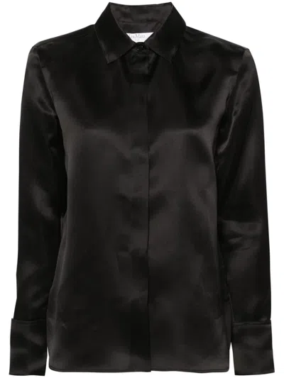 Max Mara Silk Organza Shirt In Black  