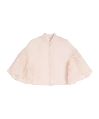 Max Mara Silk Organza Shirt In Pink