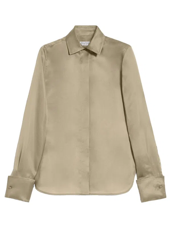 Max Mara button-up silk shirt - Neutrals