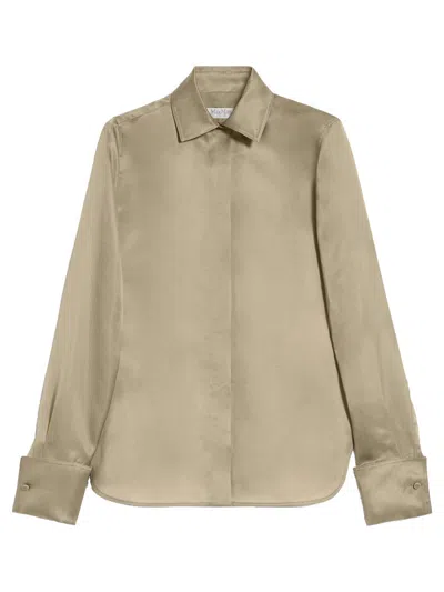 Max Mara Silk Organza Shirt In Nude & Neutrals