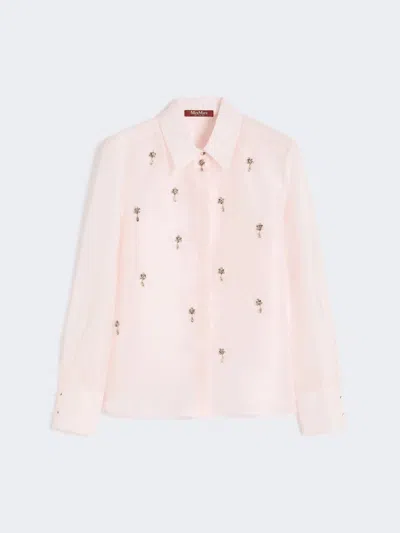 Max Mara Silk Organza Shirt In Pink