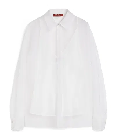 Max Mara Silk Organza Shirt In White