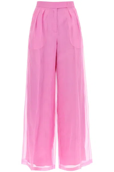 Max Mara Silk Organza Tailored Pants In Nine In Pink