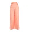 Max Mara Silk Organza Trousers In Rose Gold