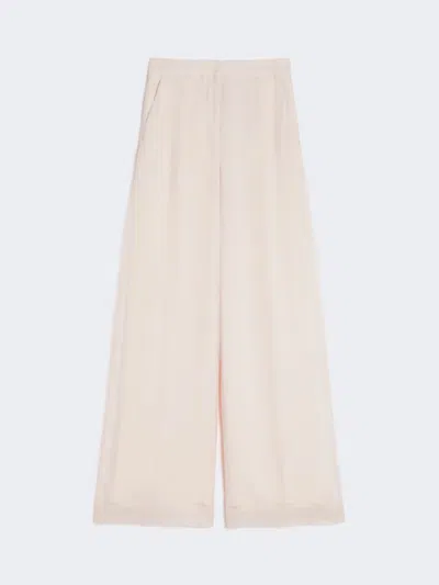 Max Mara Silk Organza Trousers In Neutral