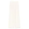 Max Mara Elastic Waistband Lightweight Wide Leg Trousers In Neutral