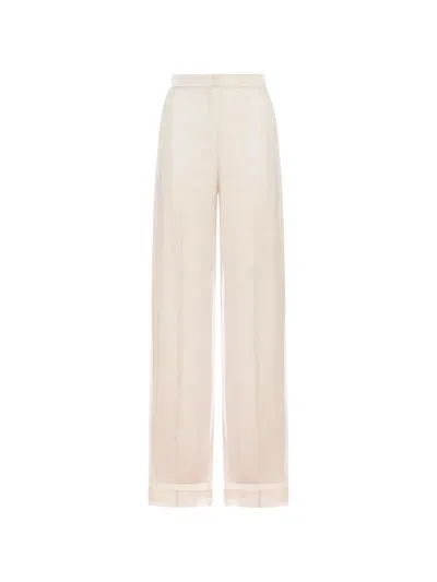 Max Mara Silk Pants In Pink