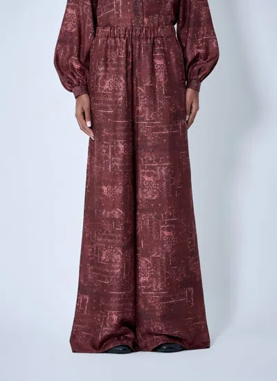 Max Mara Casual Pants With Elastic Waistband In Brown