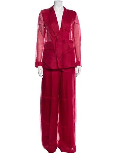 Pre-owned Max Mara Silk Pantsuit In Red